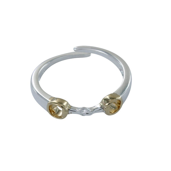 Sterling Silver and Gold Snaffle Ring