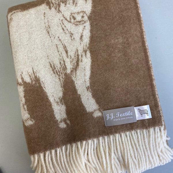 Highland Cow Pure New Wool Blanket 