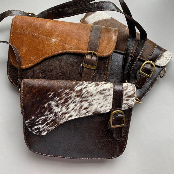 Leather & Cow Hide Cross Body Bag | Equestrian Bags | Gallop Guru