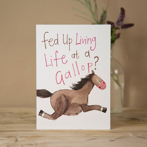 'Life at a Gallop' Horse Greeting Card by Alex Clark - Gallop Guru