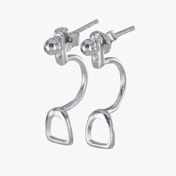 Stirrup Cuff Stud Earrings Sterling Silver Bead Gallop Guru