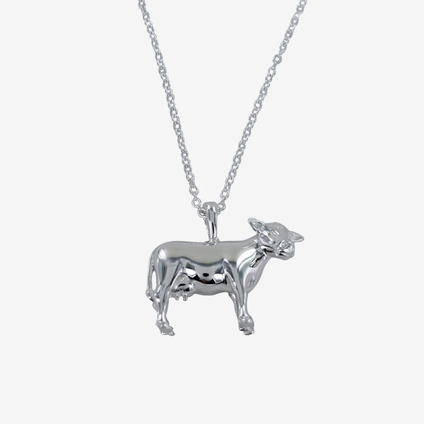 Charme Vintage Vache Puffy Cow En Argent Sterling 925 - 0,5g, 1,6cm, Occasion Bon état