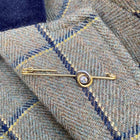 14ct Gold, Platinum and Diamond Vintage Stock Pin - Gallop Guru