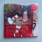 Pack of Christmas cards with a horse and stocking design on a light blue background