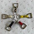 Chrome & Leather Stirrup Keyring - Gallop Guru