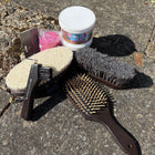 Deluxe Horse Hair Wooden Dandy Brush - Gallop Guru