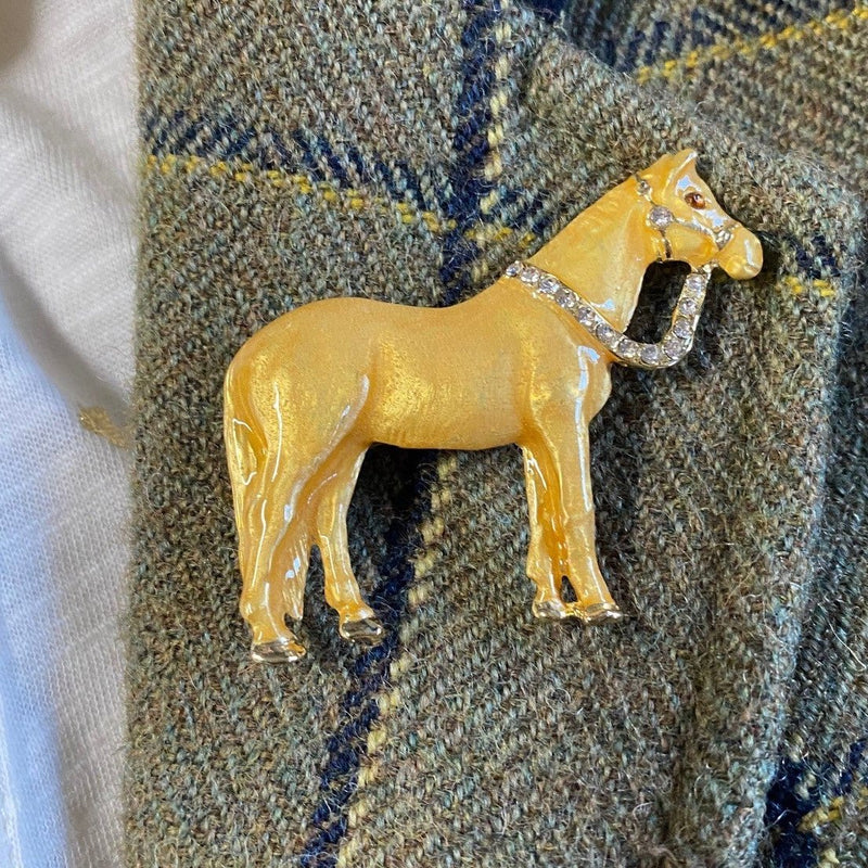 Enamel Horse Brooch - Gallop Guru