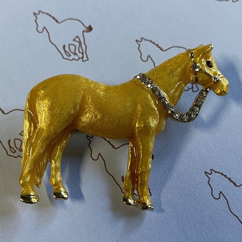 Enamel Horse Brooch - Gallop Guru