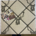 Horse Print Linen Covered Pin Board - Gallop Guru