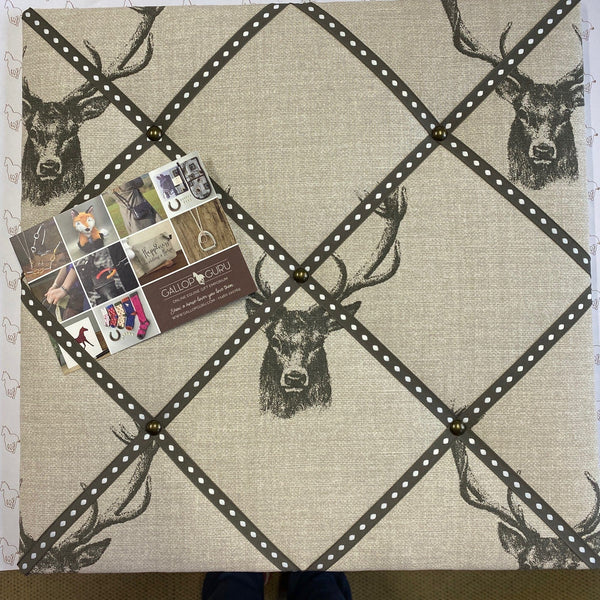 Horse Print Linen Covered Pin Board - Gallop Guru