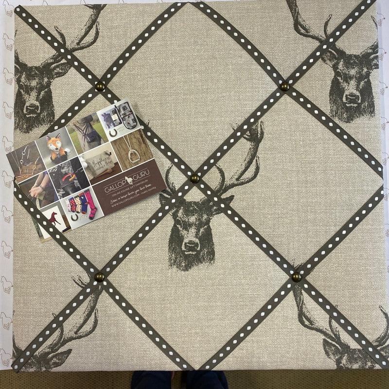 Horse Print Linen Covered Pin Board - Gallop Guru