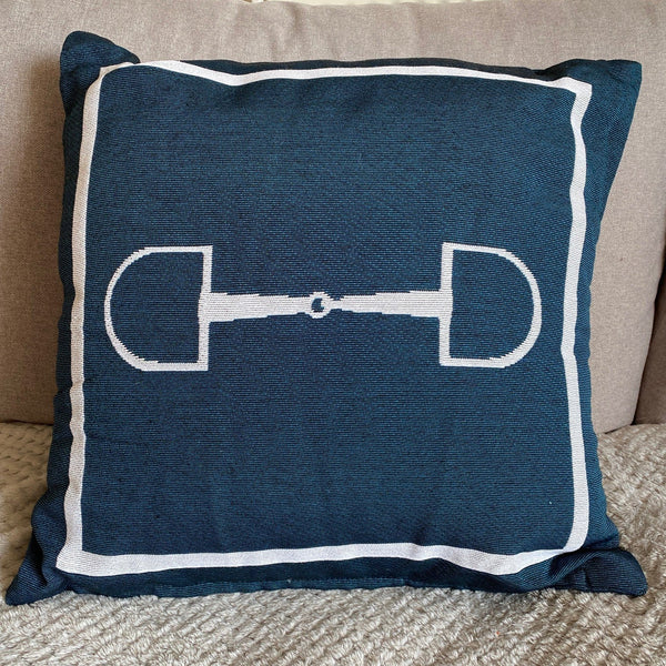 Navy Snaffle detail Cushion - Gallop Guru