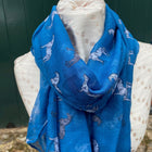 Petrol Blue Horse Themed Scarf - Gallop Guru