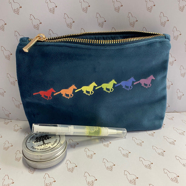 "Rainbow Horses" Linen Makeup Bag (Copy) - Gallop Guru