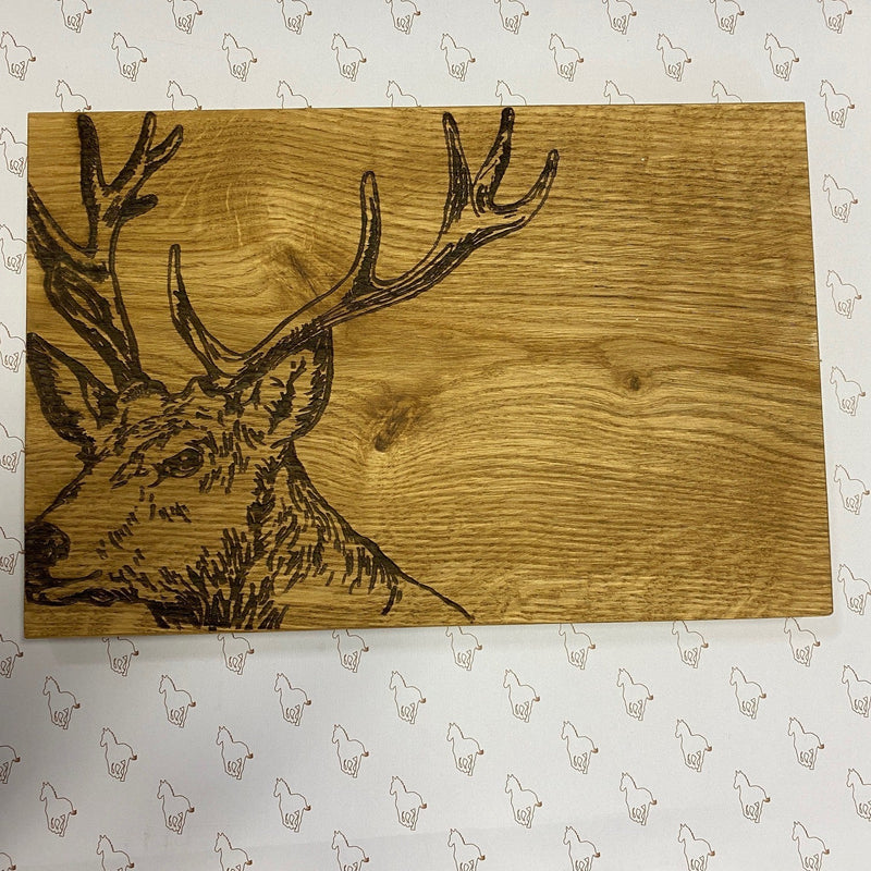 "Stag Head" Oak Chopping Board - Gallop Guru