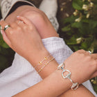 Sterling Silver and Gold Plate Dainty Snaffles Bracelet - Gallop Guru