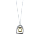 Sterling Silver and Gold Stirrup Necklace - Gallop Guru