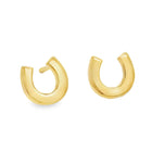 Sterling silver and Rose Gold Vermeil Horseshoe Stud Earrings - Gallop Guru