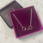 Sterling Silver Dinky Double Chain Snaffle Necklace - Gallop Guru