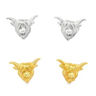 Sterling Silver Highland Cow Stud Earrings - Gallop Guru