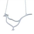 Sterling Silver Large Hammered Pheasant Necklace - Gallop Guru