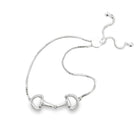Sterling Silver Sparkling Snaffle Slider Bracelet - Gallop Guru