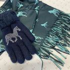 Super Soft Teal and Turquoise Horsey Scarf - Gallop Guru