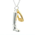 Supersize Boot and Gold Plated Stirrup Necklace - Gallop Guru