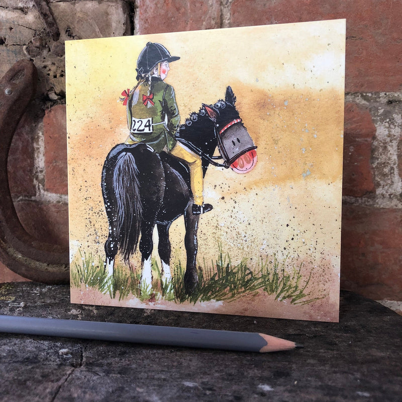 A Girl And Her Horse Greeting Card by Alex Clark - Gallop Guru