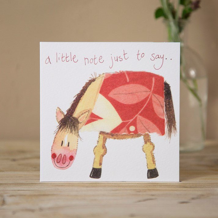 ' A Little Note...' Sparkle Horse Greeting Card by Alex Clark - Gallop Guru