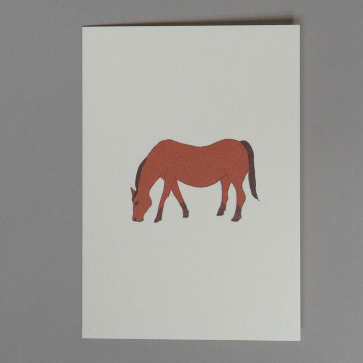 Bay Horse Hand-Made Greetings Card - Gallop Guru