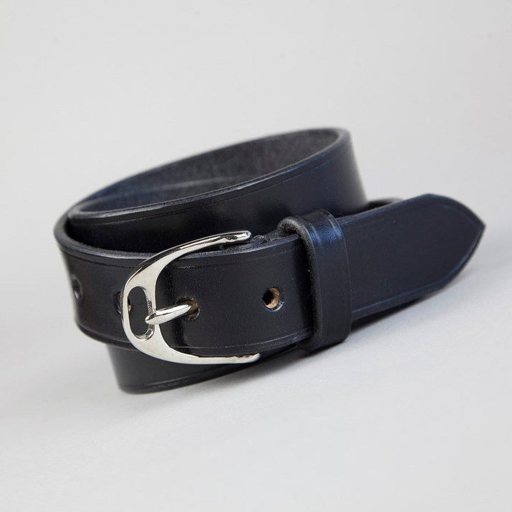 Black English Leather Stirrup Buckle Belt | Gallop Guru display picture 3