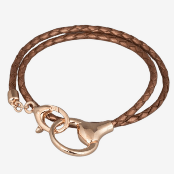 Bronze Leather and Rose Snaffle Wrap Bracelet by Gemma J - Gallop Guru