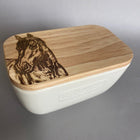 Ceramic and Wooden Horse Design Butter Dish - Gallop Guru