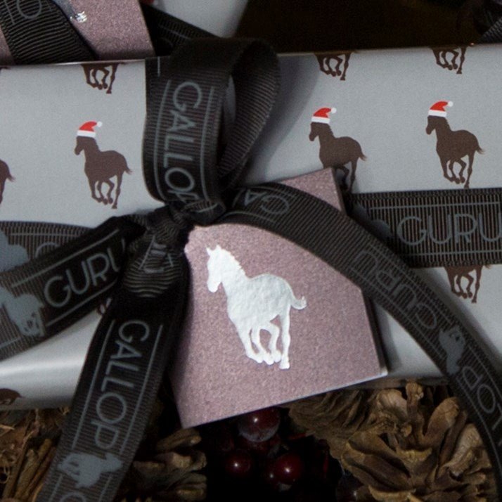Chocolate & Silver Horse Gift Tag - Gallop Guru