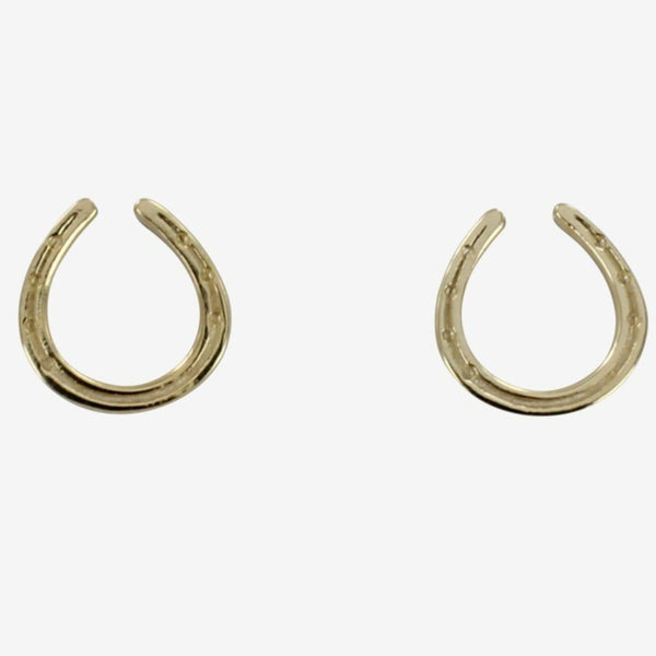 Classic Horseshoe Stud Earrings with Gold - Gallop Guru