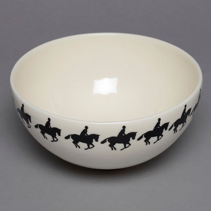 Cross Country Horse and Rider Hand-Painted Bowl 