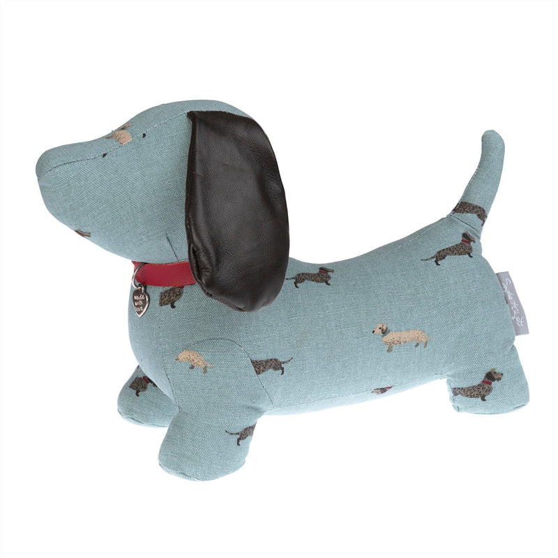 Dachshund Door Stop with Leather detail