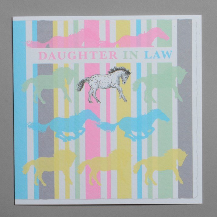 Daughter In Law Horses Greeting Card - Gallop Guru