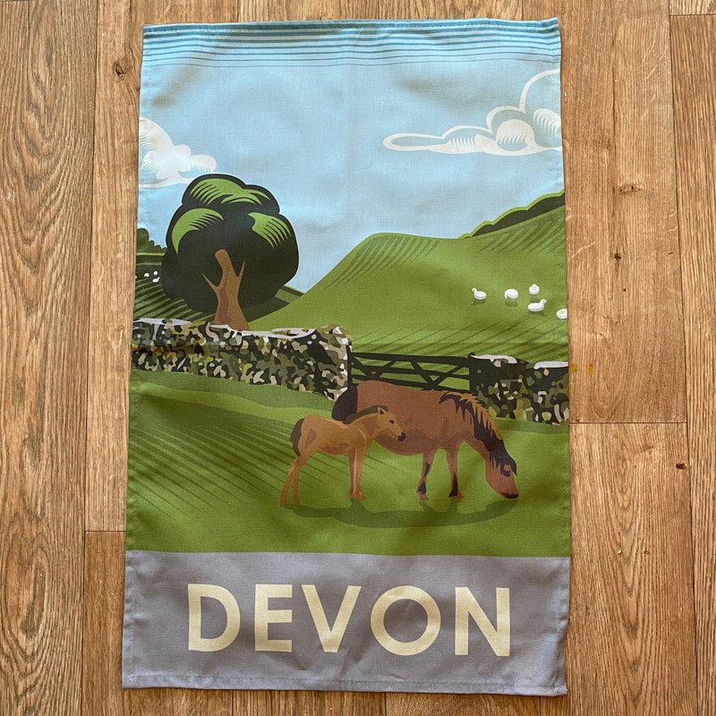 Devon Pony Tea Towel - Gallop Guru