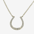 Diamond and Gold Horseshoe Necklace - Gallop Guru