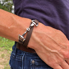 Favorit Black Leather and Steel Snaffle Equestrian Wrap Bracelet by Dimacci - Gallop Guru