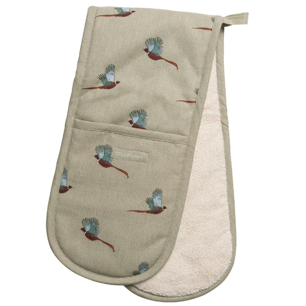 Flying Pheasant Double Oven Gloves by Sophie Allport - Gallop Guru
