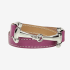 Fuschia Pink Leather and Steel Alba Snaffle Equestrian Bracelet by Dimacci - Gallop Guru