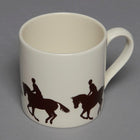 Galloping Horse and Rider Hand-Painted Ceramic 'Creamware' Mug - Gallop Guru