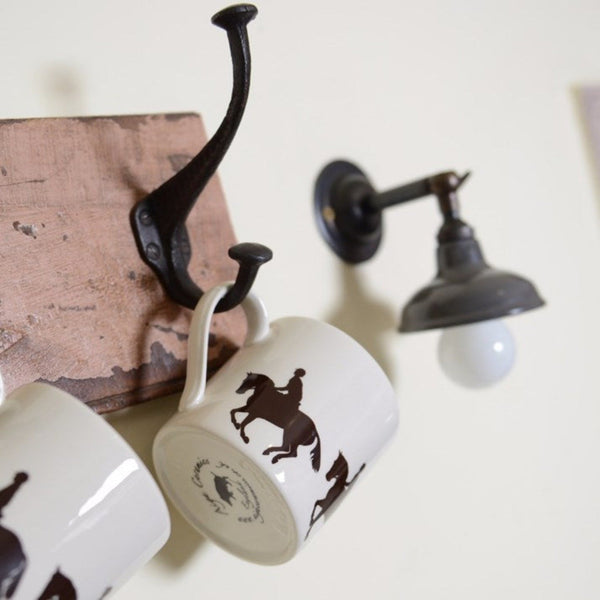 Galloping Horse and Rider Hand-Painted Ceramic 'Creamware' Mug - Gallop Guru