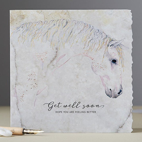 Get Well Soon Watercolour Card - Gallop Guru