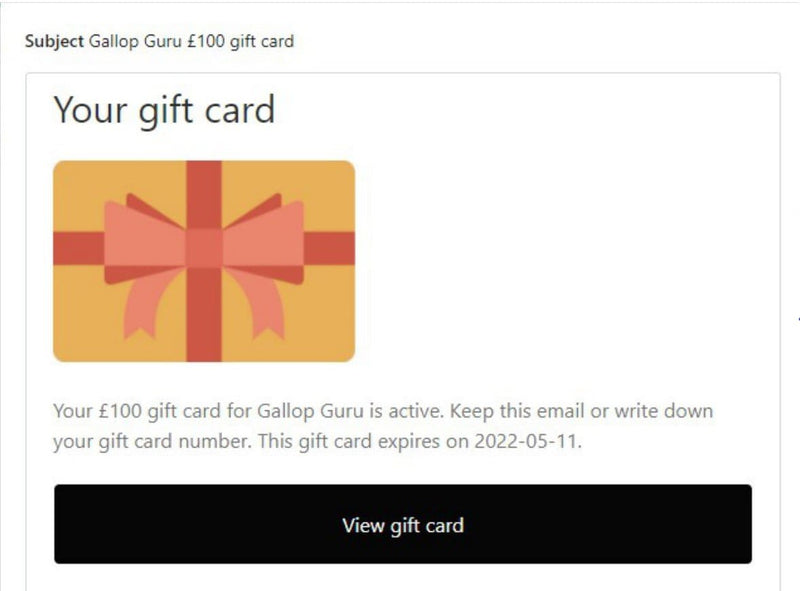 Gift Card or Voucher - Gallop Guru