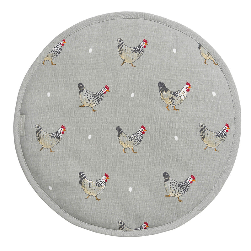 Grey Chicken Hob Lid Protectors by Sophie Allport - Gallop Guru