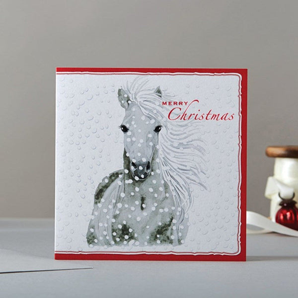 Grey Horse Christmas Card - Gallop Guru